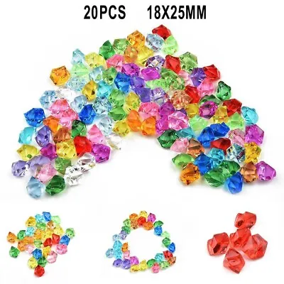 Colorful Acrylic Ice Rocks Perfect For Jewelry And Interior Decor 20pcs) • £5.46