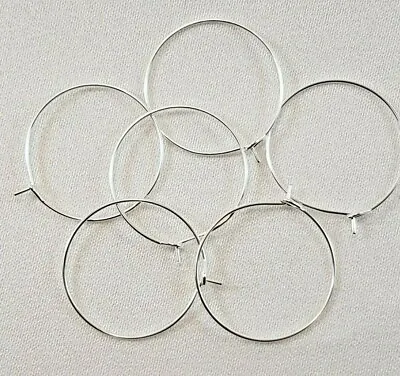 29x25mm Fashion 50 Silver Plated Wine Glass Charm Rings Earring Hoops DIY Gift • £3.99