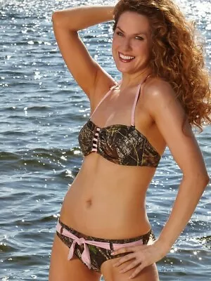 Wilderness Dreams Pink Belted Swim Bottom Size Large NEW Mossy Oak 606321 • $9.99