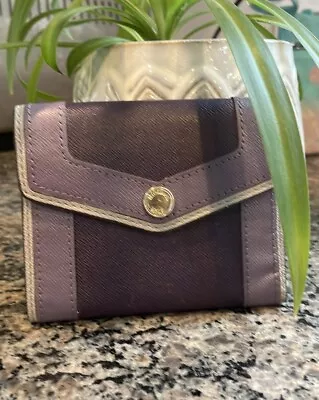 Michael Kors Saffiano Overlay Purple Leather MD Carryall Wallet • $23