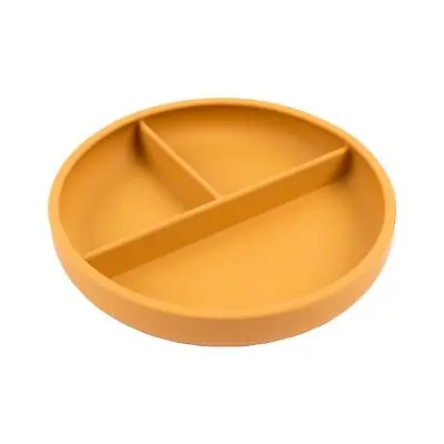 Tiny Dining Ochre Divided Silicone Baby Suction Plate Toddler Weaning Feeding • £10