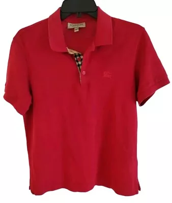 Burberry London Men’s Burgundy Red Cotton Short Sleeve Polo Shirt. Size Medium. • $24.50