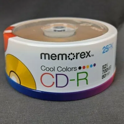 Memorex Cool Colors CD-R 25 Pack 52 X 700 MB 80 Min. New Sealed • $13.08
