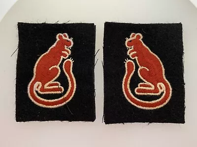 British Army WWII 7th Armoured Division Cloth Sleeve Patches Desert Rats Badge • £18.95