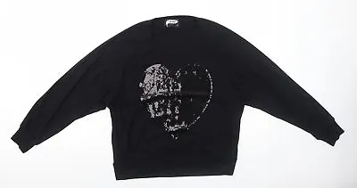 Illustrated People Womens Black Polyester Pullover Sweatshirt Size S Pullover -  • £7.50