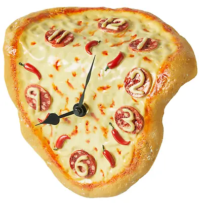 Large Novelty Pizza Melting Clock. Looks Like A Real Pizza But Is Also A Clock • £12.99