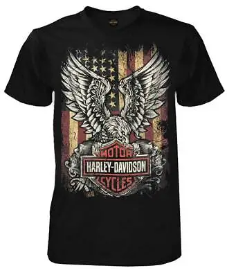 Harley-Davidson Men's Custom Freedom Short Sleeve Crew Neck Tee - Black • $31.95