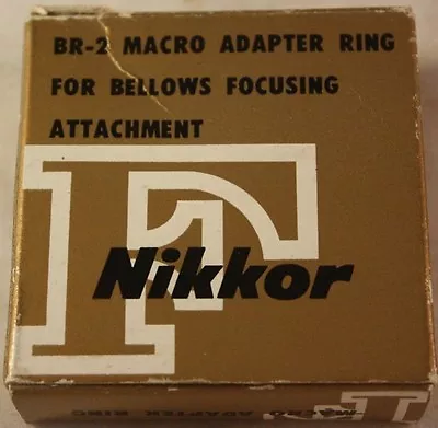 New Nikkor Japan BR2 BR-2 F Macro Adapter Ring For Bellows Focusing Attachment • $29.95