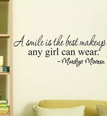 SMILE MAKEUP Marilyn Monroe Quote Vinyl Removable Wall Stickers Home Decor Decal • $11.07