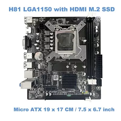 Motherboard Intel H81 LGA1150 DDR3 HDMI SSD M.2 For Core I3 I5 I7 Pentium Xeon • $49.99