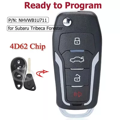 Upgraded Flip Remote Key Fob 4Button For Subaru Tribeca Forester Impreza Legacy • $18.99