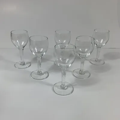 Vintage Tiny STEMWARE Set Of 6 Cordial Wine GLASSES - Tester Glasses - 3.5” Tall • $30.37