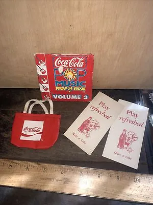 £105.54 • Buy Vintage Coca-Cola Advertising Lot Of Ephemera! Small Bag, Music Cd, Etc.