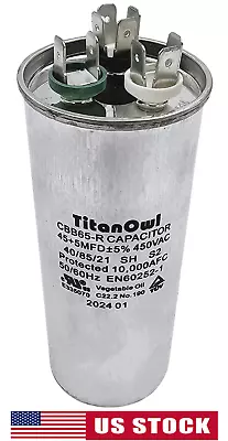 45/5 MFD ±5% Dual Run Capacitor 370 450 VAC CBB65 AC Motor HVAC 45+5 UF Fan • $14.95