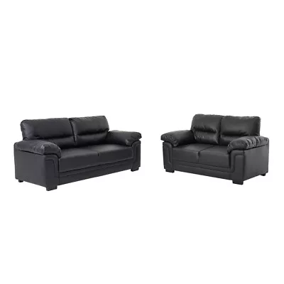 Luxury Faux Leather 2/3 Seater Sofa Couch Settee Padded Seat Armchair Furniture • £269.99