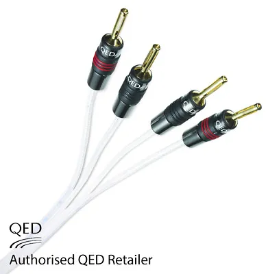 QED Silver Anniversary XT Bi-wire Cable 2+4 AIRLOC Forte Plugs Fitted 1 X 2m • £63.95