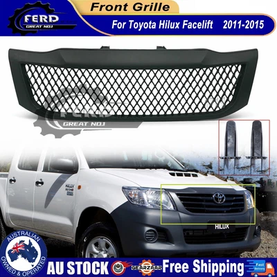 Black Bentley Style Grill Grille Suitable For Toyota Hilux 2011-2015 N70 SR5 • $112.36