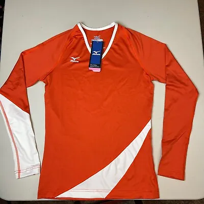 Mizuno Women’s Volleyball Jersey DryLite Orange/White Long Sleeve  Size -XS New • $12