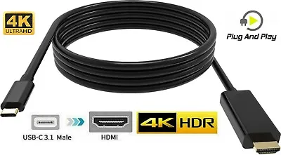 USB C Type C To HDMI 4K Cable TV AV Adapter HDTV FOR APPLE MACBOOK PRO IPAD • £6.70