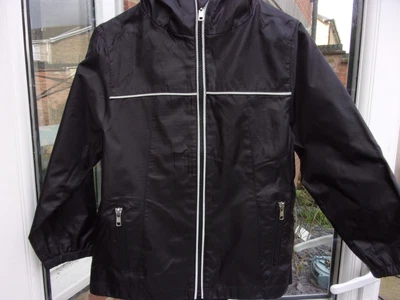 Debenhams ( Blue Zoo) Boy's Hooded Black Rain Jacket - Age 7 Years • £1