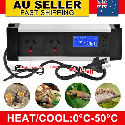 $35.95 • Buy Reptile Thermostat Snake Aquarium Fish Tank Day/Night Timer Temp Controller Plug