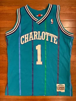 Muggsy Bogues Men's Large L Mitchell & Ness Swingman Charlotte Hornets Jersey • $85.25