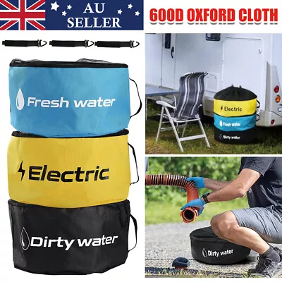 3PCS Caravan Hose Bags Water Hose Storage Bag Camping RV Cable Cors Organizer AU • $29.88