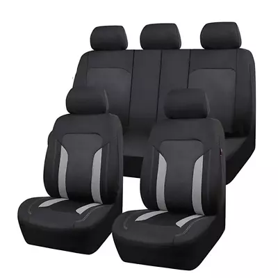 Car 5-Seats Covers Cushion Fabric Splicing Mesh Front Rear Full Set Universal • $42.16