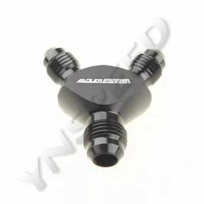 6AN AN6 To 2x AN4 -4AN Y Block Adapter Fitting Billet Aluminum Black • $9.50