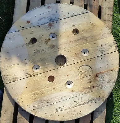 Wooden Cable Reel Drum Top Sanded Rustic Great For Coffee Table Free Delivery  • £56.99