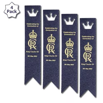 £5.15 • Buy Coronation Of King Charles III Beautiful Recycled Bonded Leather Bookmarks (4pk)