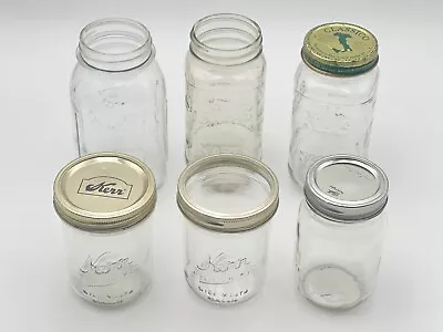 Assorted Mason Jars Quart & Pint Size Lot Of 6 (Kerr Ball Atlas) • $18