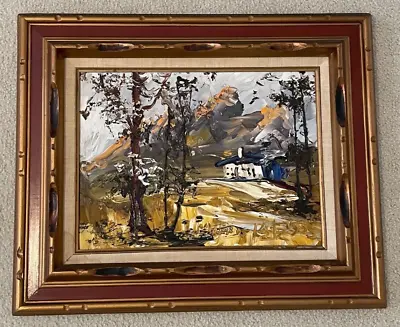 Vintage Morris Katz Mountain House Landscape Original Oil Painting 1975 • $99.98