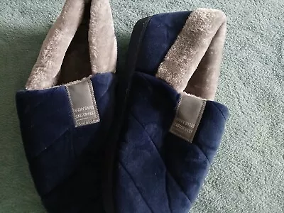 Mens Navy Slippers Size Uk 10 • £3.99