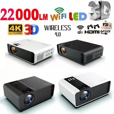 $132.99 • Buy 1080P 22000 Lumens  HD Android WiFi 3D Projector Home Theatre Video Cinema HDMI