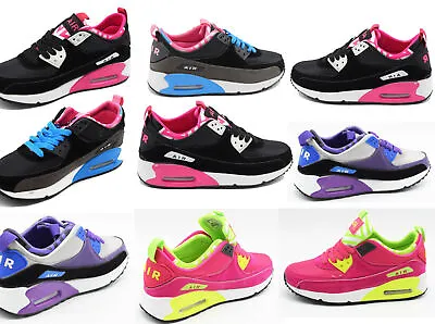 Ladies Trainers Running Shoes Womens Lace Up Flat Comfy Fitness Gym Sports Size • £11.99