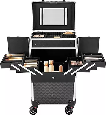 Portability Professional Makeup Artist Case With Wheels Multi Functional Rolling • $157.54