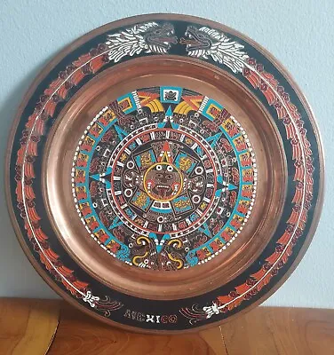 Mexican Mayan Aztec Calendar Multicolor Plate Wall Decor 11  • $29