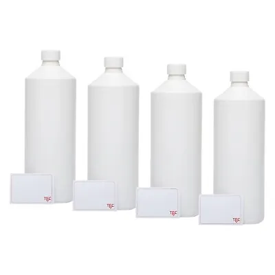 1 Litre Plastic Bottles With Screw Caps White HDPE 28/410 Leakproof • £124.99