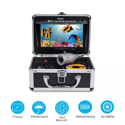 Eyoyo 50M/165ft HD 1000TVL Fish Finder Underwater Camera 7  12PCS LED Light • $143.17