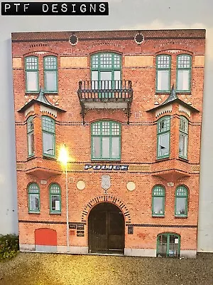 O Scale Scratch Built Police Station #2 Building Front-Flat W/ LED MTH Lionel • $21.99