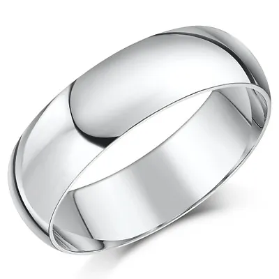 6mm Palladium Wedding Ring Men's Ring Heavy Weight 'D' Shaped Ring UK Hallmarked • £327