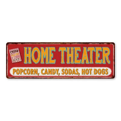 Home Theater Metal Sign Movie Room Concessions Popcorn Wall Decor 106180091039 • $28.95