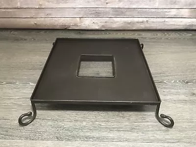 Pottery Barn Wrought Iron Square Pillar Candle Holder Tray Centerpiece RETIRED • $39.99