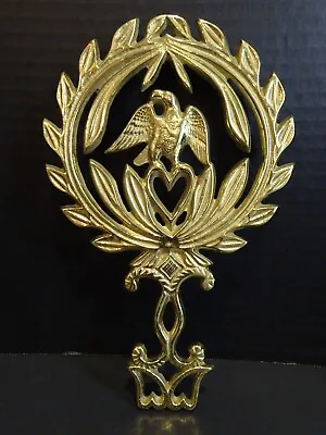 Virginia Metalcrafters Eagle Over Heart Trivet Laurel Wreath Solid Brass • $14.99