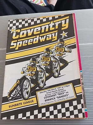 Coventry Bees V Berwick Bandits 16/3/91 Good Condition No Writing Or Rust  • £0.60