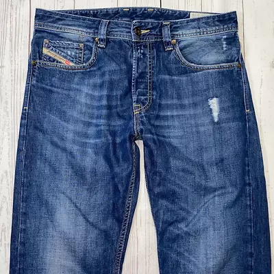 £98.99 • Buy Mens DIESEL Larkee-Relaxed Jeans W30 L28 Blue Straight Wash 0886T 🇮🇹