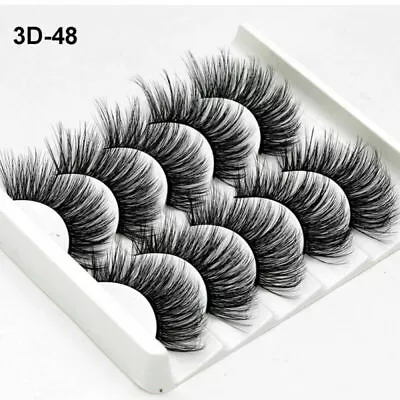 5Pair 3D Mink False Eyelashes Wispy Cross Long Thick Soft Fake Eye Lashes UK • £3.89