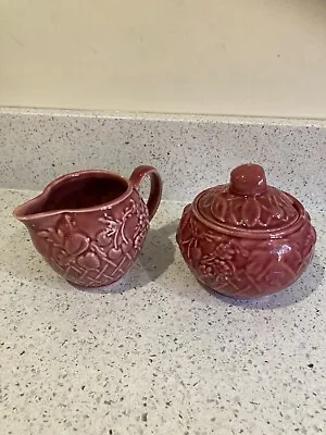 Wade Red Milk Jug And Sugar Bowl • £4