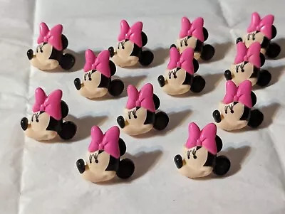 12 Minnie Mouse Hard Plastic Rings Cake Cupcake Toppers DecoPac? Pink Black 1.5  • $12.81